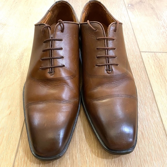 Massimo Matteo Firenze Dress Shoes Brown Leather Oxford Italy Office Work Size 9 main image 6